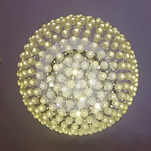 Abstract pattern yellow golden light lamp isolated object