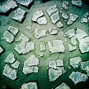 Abstract patterns of cracked earth