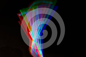 Long camera exposures of artificial light sources at night