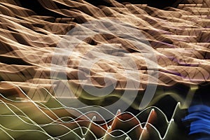 Long camera exposures of artificial light sources at night