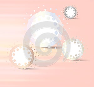 Abstract peach background infographic geometric circles design