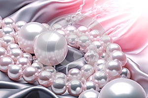 Abstract Pearl Background. Luxury Gems and Jewels, trendy design. Generative Ai content.