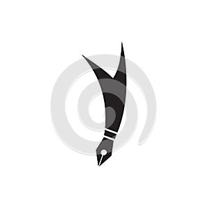 Abstract pen icon logo concept