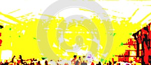 Abstract people in concert  party background design on over saturation