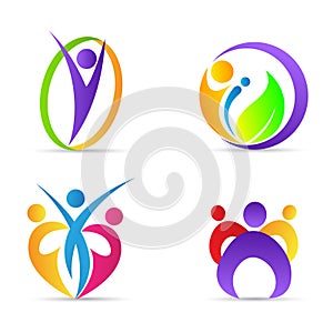 Abstract people family happy logo