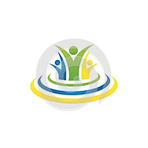 Abstract People Logo design vector Charity Community Healthy Icon Elements Symbol
