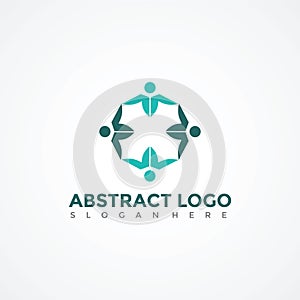 Abstract People Logo Template. Vector Illustrator Eps.10