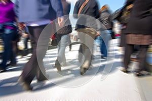 Abstract people in rush hour