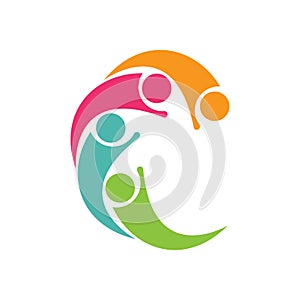 Abstract People symbol, togetherness and community concept design