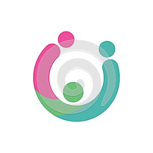 Abstract People symbol, togetherness and community concept design