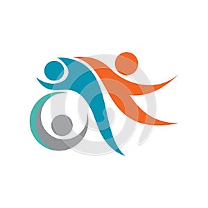 Abstract People symbol, togetherness and community concept design