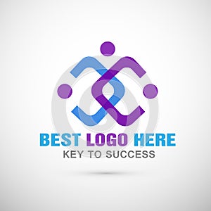 Abstract people union Logo, team work success on Corporate Invest Business Logo design. Financial Investment logo