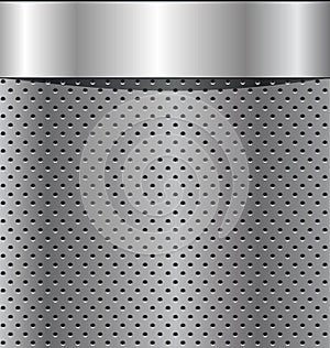 Abstract perforated silver metal background vector illustration