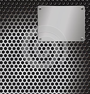 Abstract perforated silver metal background vector illustration