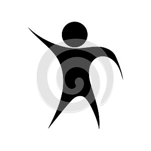 Abstract person figure. Human motion shape. Dynamic body icon. Vector silhouette form.