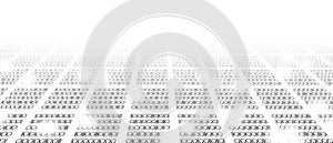 Abstract perspective binary code on a white background. Matrix technology concept