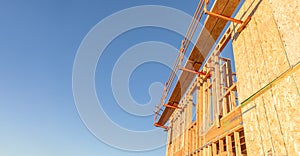 Abstract Perspective of a House Wood Construction Framing