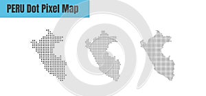 Abstract Peru Map with Dot Pixel Spot Modern Concept Design Isolated on White Background Vector illustration