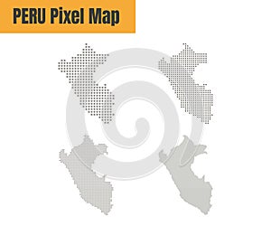 Abstract Peru Map with Dot Pixel Spot Modern Concept Design Isolated on White Background Vector illustration