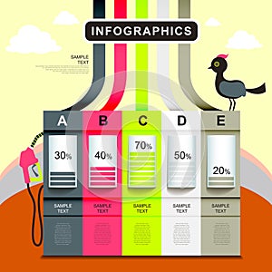 Abstract petrol station chart infographics