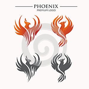 Abstract Phoenix bird logo vector illustration