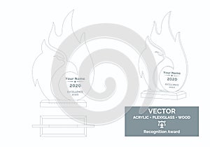 Abstract Phoenix Bird Trophy Vector Template, Business Trophy Distinction Award.