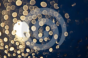 Abstract photo of light and rain drops