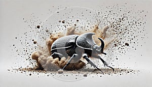 This abstract photograph of a beetle features unique shapes and colors inspired by nature. photo