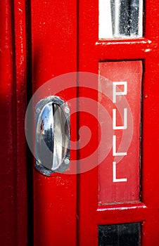 British Red Telephone Box Pull Handle