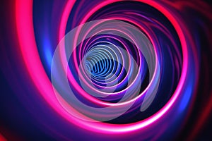 An abstract photograph showcasing a swirling pattern of vibrant blue and pink colors, Hypnotic spirals in a fusion of neon and