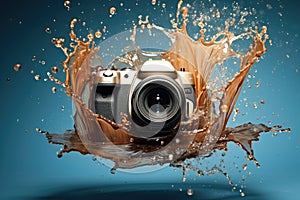 Abstract photography camera, splash themed