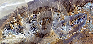 Abstract photography of the deserts of Africa from the air. The color of the desert from air