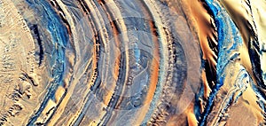 Abstract photography of the deserts of Africa from the air. Petrified milky way