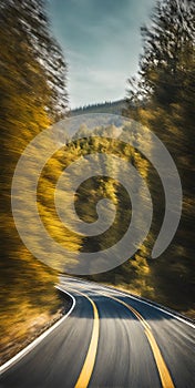 Abstract photography showcasing a drive road, emphasizing blur and soft focus, capturing movement and dynamism