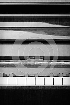 Abstract Piano in Black and White - vertical