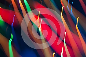 Abstract picture of bright colored dynamic lights
