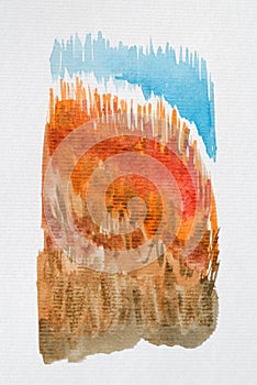 Abstract picture created with watercolor. Color illustration