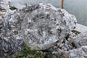 Abstract picture of a decorative grey rock's formation