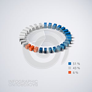 Abstract Pie Chart Graphic Design Template for Your Business, Infographics, Reports, Steps, Presentation