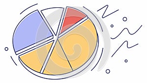 Abstract Pie Chart with Lines, Data Visualization Business Vector, vector design Generative AI