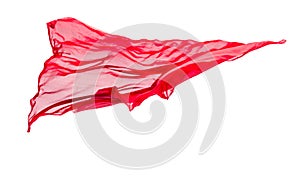 Abstract piece of red fabric flying