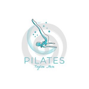 Abstract Pilates Yoga Logo Identity design