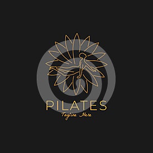Abstract pilates Yoga Logo Identity design