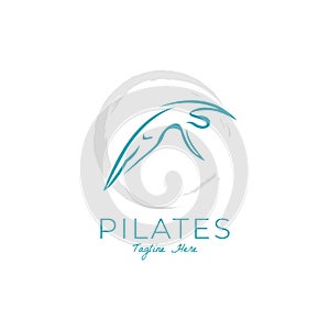 Abstract pilates Yoga Logo Identity design