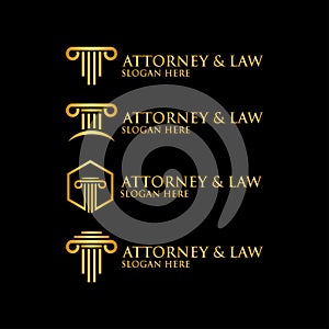 Abstract pillar attorney law logo template