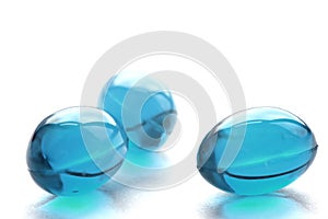 Abstract pills in cyan color