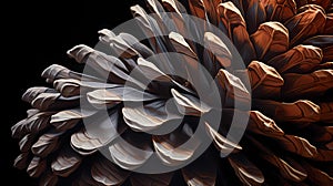 abstract pinecone texture on black background