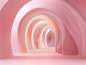 Abstract Pink Arched Corridor