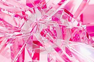 Abstract pink background of crystal refractions