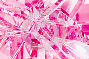 Abstract pink background of crystal refractions photo